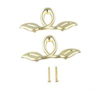 Petite poignée en alliage de zinc en forme de feuille pour meubles et tiroirs, offrant une touche décorative rétro avec une construction solide (B-Gold)