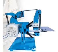 Petite ponceuse 750 W avec bande abrasive de 915 x 50 mm, plaque d'acier épaisse de 10 mm, utilisation verticale et horizontale pour des applications de ponçage polyvalentes