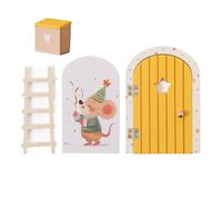 Petite porte de fée en bois - 10 x 15 cm - Mini porte murale en bois - Accessoire décoratif pour la maison - Pour Noël, Thanksgiving, anniversaire, chambre, appartement, bureau, dortoir, semaine