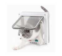 Petite porte pour chat 19 * 20 * 2 cm, porte à chatière à verrouillage 4 voies, porte pour chien silencieuse, porte pour animaux de compagnie facile à installer, convient aux chats, chatons et