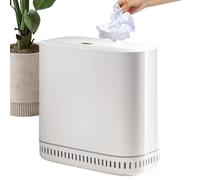 Petite poubelle avec couvercle pour salle de bain - Poubelle à adsorption sous vide couverte, mesure de vingt-huit sur quinze sur vingt-neuf centimètres + sept cent quatre-vingt- grammes, ABS plus