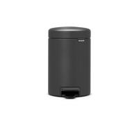 Petite poubelle de salle de bain à couvercle Brabantia NewIcon 3 L | Poubelle à pédale anti-odeurs avec bac intérieur amovible pour salle de bain, toilettes ou petits espaces | Mineral Infinite Grey