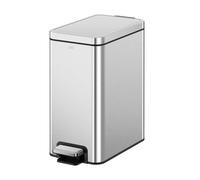 Petite poubelle de salle de bain EKO avec couvercle, fermeture douce et p dale, 10 litres / 2,6 gallons, en acier inoxydable, avec seau int rieur