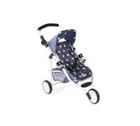 Bayer Chic 2000® Poussette poupée Lola – pliable, poignée réglable 33-62 cm, 3 roues, étoiles Navy
