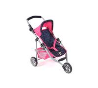 Petite poussette de jogging LOLA pour poupées Rose bleu marine avec pois