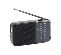 Petite radio AM FM portable à ondes courtes de style rétro vintage alimentée par piles pour le camping et les voyages en plastique 160 g (noir)