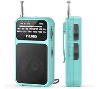 Petite Radio Portable a Piles, PRUNUS J-555 Mini Radio FM Portable avec Rechargeable Batterie 800mAh, Excelente Recepción, TransistorRadio FM de Poche Idéal pour la Marche et Le Voyage (Bleu)