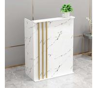 Petite Reception Desk with Lockable Drawers Stylish Checkout Counter for Stores Office and Reception AreasModern Furniture for Efficient Customer Service