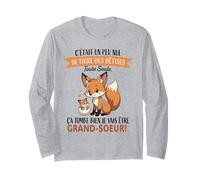 Petite Renard Fille Enfant - Annonce Future Grande Soeur Manche Longue