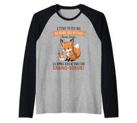 Petite Renard Fille Enfant - Annonce Future Grande Soeur Manche Raglan