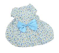 Petite Robe de Lapin, Animal de Compagnie Mignon Robe Motif Fleurs Doux Respirant, Jupe Princesse avec Bowknot pour Chiot Bunnyblue XS SS Nœud Nœud Petit Hiver Portant (XS)
