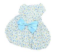 Petite Robe de Lapin, Animal de Compagnie Mignon Robe Motif Fleurs Doux Respirant, Jupe Princesse avec Bowknot pour Chiot Bunnyblue XS SS Nœud Nœud Petit Hiver Portant (S)