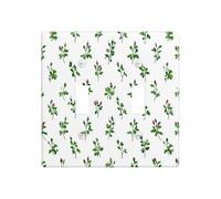 Petite rose et feuilles vertes - Double interrupteur à bascule - Plaque murale - Taille standard - 11,4 x 11,4 cm