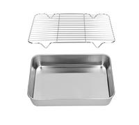 Petite rôtissoire avec grille, grille de cuisson antiadhésive pour la cuisson au four, grille-pain de remplacement pour la cuisson, plaque à rôtir pour la cuisson de dinde, de (26.5 * 20.5 * 5CM)