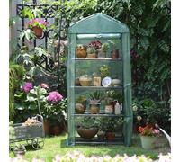 Petite Serre de Jardin Exterieur Porte à Enroulement avec Étagères Serre d Hivernage pour Plantes Exterieur Raccord en Plastique Convient aux Légumes, Plantes et Fleurs(C,69*49*156cm)