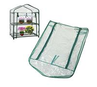 Petite serre pour l'extérieur, mini serre portable avec fermeture éclair enroulable, porte d'entrée et ancrages pour la stabilité, cultiver des plantes, des semis, des herbes, des fleurs, 68,6 x 48,3