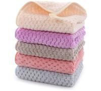 Petite Serviette Main Ensemble 5 Pièces Essuie Main Cuisine Polaire Corail Boucle De Ceinture Super Absorbante à Séchage Rapide