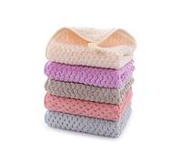 Petite Serviette Main, Essuie Main, Ensemble 5 Pièces Essuie Main Cuisine, Serviette Suspendue en Polaire Corail, Boucle De Ceinture Super Absorbante à Séchage Rapide