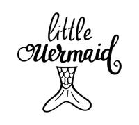 petite sirène Stickers muraux en PVC 42x43.8cm Stickers pour vitres Noir