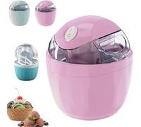 Petite sorbetière automatique Mini Home avec cuve de congélation intégrée | Machine à glace compacte électrique à tasse tourbillon, fonctionnement en une touche et nettoyage facile pour la, Rose