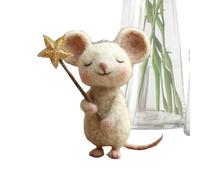 Petite souris en feutre, ornement de souris en feutre étoile à cinq branches, mini figurine d'animaux mignons à la mode,décoration de maison de vacances faite à la main,pour amis, camarades de famille