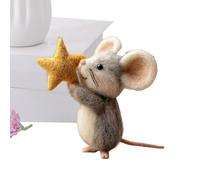 Petite souris en feutre, ornement de souris en feutre étoile à cinq branches, mini figurine d'animaux mignons à la mode,décoration de maison de vacances faite à la main,pour amis, camarades de famille