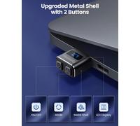 Petite souris en métal - Déplacement USB indétectable - Avec écran - 3 modes - Dispositif de déplacement de souris - Jongleur pour garder l'ordinateur portable éveillé - Travail à distance