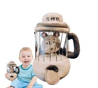 Petite souris en peluche, jouet en peluche de souris - Juicer en peluche Juif Tirling,Décor de pépinière, bassins de panier de Pâques, accessoires de jeu de rôles de cuisine avec une corde de traction