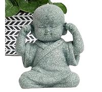 Petite statue de Bouddha - Figurine de petit moine, moine zen mignon, ornement décoratif en résine, décoration d'intérieur chinoise, accent de table spirituel, figurine de méditation miniature