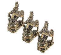 Petite Statue de Cheval en Laiton 3pcs, Décorative, Zodiaque Chinois