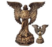 Petite Statue de déesse Metatron, décor de géométrie sacrée Conception Véronèse avec artefact en résine Bronze Cube Metatron