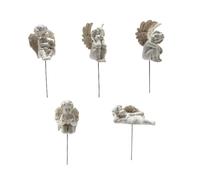 Petite statue de fée d'ange - 5 pièces décoratives d'ange de jardin, statue d'ange d'extérieur | Petits anges de jardin avec différentes formes, sculpture miniature en résine pour jardin