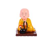 Petite Statuette de Moine Zen Bouddha, Figurine Mignonne de Moine Chinois à tête oscillante à énergie Solaire, pour la décoration intérieure de la Maison ou de la Voiture, Joli Cadeau
