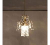 Petite Suspension dorée de Luxe Transparent pour Salle à Manger, Lampe Suspendue en Cristal, Ampoule E27, luminaires Suspendus