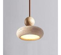 Petite Suspension en travertin Jaune, éclairage de Chevet Suspendu, Lustre, Salle à Manger, Bar, Cuisine, îlot de Plafond, plafonniers LED Vintage, 3000 K - Lumières Chaudes(B,20cm)