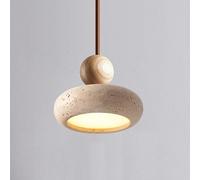 Petite Suspension en travertin Jaune, Style Wabi-Sabi, éclairage de Chevet Suspendu, Lustre, Salle à Manger, Bar, Cuisine, îlot de Plafond, plafonniers LED Vintage, 3000 K - Lumières Chaudes