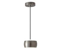 Petite Suspension pour Salle à Manger | Lampe LED Moderne en métal, 13cm, 20 W, lumière Chaude, avec Abat-Jour en Acrylique Blanc, Mini luminaire d'intérieur à Suspendre (Finition Chrome brossé).