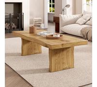 Petite Table à Thé for Usage Domestique, Table Basse en Bois Massif à Bords Irréguliers, Texture Naturelle, Bois Dur, Adaptée au Salon, au Balcon, au Salon de Thé, à La Zone de Repos(100cm)