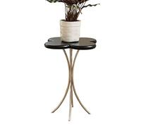 Petite table basse d'appoint, petite table d'appoint de patio avec plateau en MDF et cadre en métal, petite table basse pour salon, porche, cour, balcon, petite table basse (noir)
