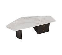Petite table basse de style moderne, table basse roche, table basse irrégulière avec 2 tiroirs de rangement, table centrale dans le salon, petit espace de table d'appoint moderne