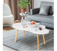 Petite table basse forme de nuage - 2 personnes - Style minimaliste en bois - 100 x 50 x 41 cm