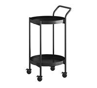 Petite Table Basse Mobile, Chariots roulants avec Roues, Chariot de Bar en métal, Mini Chariot Rotatif Rond pour Boissons, Chariot de Rangement Mince pour Boissons, étagère d'angle rotative