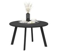 Outsunny Petite Table Basse Ronde, Table d'appoint avec Patins antidérapants, Cadre en métal, pour Jardin, Balcon, terrasse, Salon, Ø 70 x 42 cm, Noir