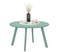 Petite table basse - Outsunny - ronde - avec patins antidérapants - cadre en métal - pour jardin, terrasse - Ø 70 x 42 cm - vert