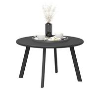 Petite table basse - Outsunny - ronde - avec patins antidérapants - métal - pour jardin, terrasse - Ø70x42cm - gris anthracite