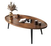Petite table basse ovale moderne du milieu du siècle - Table d'appoint minimaliste en noyer pour salon - 80 x 55 x 38 cm