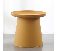 Petite table basse ronde de style nordique pour le salon avec un design simple et une couleur jaune, idéale pour le bord du canapé, le balcon et la décoration de la maison, 50 x 47 cm