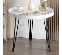 Petite table basse ronde en bois, table d'appoint pour canapé-lit, table d'appoint à 2 couches, pour salon, salle à manger, décoration d'intérieur, avec cadre en métal, petite table de chevet ronde
