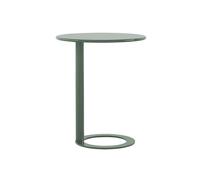 Petite table basse ronde en forme de C avec cadre en métal - Idéale pour le salon, les chambres et les bureaux - Économie d'espace - 48 x 69 cm - Vert brillant