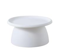 Petite table basse ronde moderne en plastique motif champignon Blanc 71,1 x 71,1 x 35,6 cm